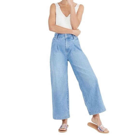 Madewell Denim - Madewell Pleated Wide-Leg High Rise Jeans in Kinnon Wash Women’s 2
